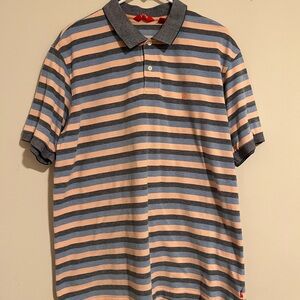 Izod Striped Polo Shirt - Blue and Pink